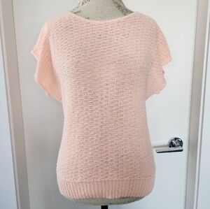 80s Pink Knit Short Sleeve Sweater